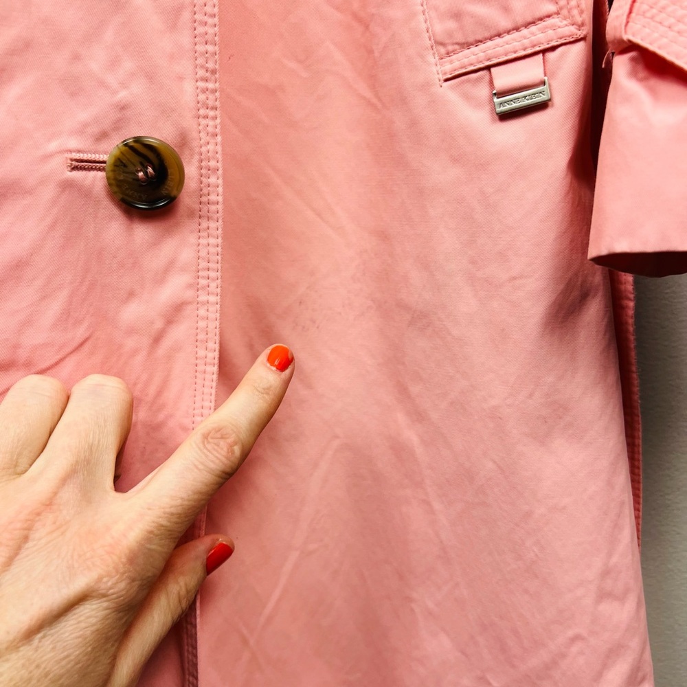 Anne Klein Bubblegum Belted Pink Trench Coat – Size 8 - Picture 11 of 15